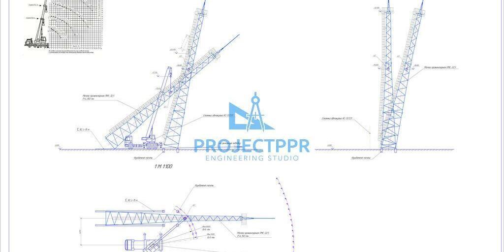 Схема монтажа прожекторной мачты Схема монтажа прожекторной мачты
